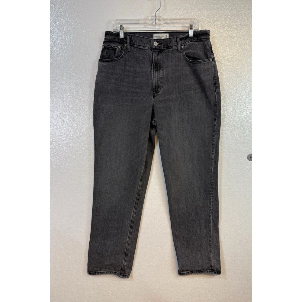Abercrombie & Fitch Jeans Women's 32 Gray Denim 90s Straight High Rise‎ 14/32